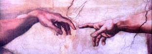 Image: God's finger reaches to Adam's finger